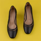 Trend Adımlar Siyah Şeffaf Şerit Kadın Özel Üretim Klasik Ayakkabı thumbnail 5