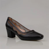 Trend Adımlar Siyah Şeffaf Şerit Kadın Özel Üretim Klasik Ayakkabı thumbnail 2