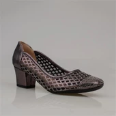 Trend Adımlar Platin Baklava Desenli Taşlı Kadın Klasik Ayakkabı - 2