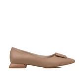 Trend Adımlar Kahverengi Kısa Kare Topuk Kadın Klasik Ayakkabı thumbnail 1