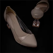 Trend Adımlar Krem Şeffaf İşelemeli Kadın Klasik Ayakkabı thumbnail 6