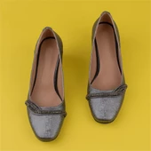 Trend Adımlar Gümüş Yandan Taş İşlemeli Özel Üretim Klasik Ayakkabı thumbnail 5