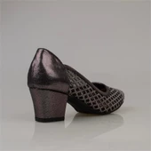 Trend Adımlar Platin Baklava Desenli Taşlı Kadın Klasik Ayakkabı - 4