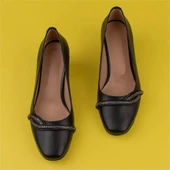 Trend Adımlar Siyah Yandan Taş İşlemeli Özel Üretim Klasik Ayakkabı thumbnail 5