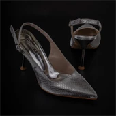 Trend Adımlar Gümüş Elegance Satin Kadın Parlak Saten Klasik Ayakkabı - 7