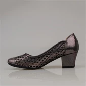 Trend Adımlar Platin Baklava Desenli Taşlı Kadın Klasik Ayakkabı - 3