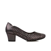 Trend Adımlar Platin Baklava Desenli Taşlı Kadın Klasik Ayakkabı - 1