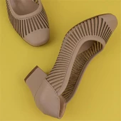 Trend Adımlar Kahverengi Sade Özel Üretim Kadın Klasik Ayakkabı - 6