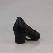 Trend Adımlar Siyah Saten Taşlı Kadın Özel Üretim Klasik Ayakkabı - 4