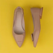 Trend Adımlar Kahverengi Kısa Kare Topuk Kadın Klasik Ayakkabı thumbnail 5