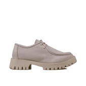 Trend Adımlar Bej Elegans Suede Kadın Oxford Ayakkabı - 1