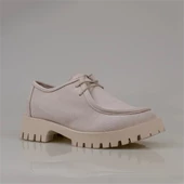 Trend Adımlar Bej Elegans Suede Kadın Oxford Ayakkabı - 2