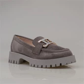 Trend Adımlar Füme Chic Belle Tokalı Kadın Süet Oxford Ayakkabı - 2