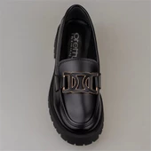 Trend Adımlar Siyah Chic Belle Tokalı Kadın Oxford Ayakkabı - 5