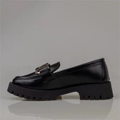 Trend Adımlar Siyah Chic Belle Tokalı Kadın Oxford Ayakkabı - 3