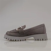 Trend Adımlar Füme Chic Belle Tokalı Kadın Süet Oxford Ayakkabı - 3