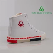 Benetton Beyaz Unisex Uzun Suni Deri Mevsimlik Spor - 5