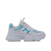 Trend Adımlar Mavi Handa Kadın Bağcıklı Kalın Taban Sneaker - 1