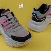 Trend Adımlar Pembe Enerjik Kalın Taban Kadın Sneaker - 5