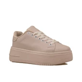 Trend Adımlar Kahverengi Düz Kalın Taban Bağcıklı Kadın Sneaker - 2