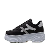 Trend Adımlar Siyah Kadın Kalın Taban Sneaker - 3