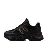 Trend Adımlar Siyah Handa Kadın Bağcıklı Kalın Taban Sneaker thumbnail 3