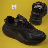 Trend Adımlar Siyah Kalın Tabanlı Memory Foam Unisex Sneaker thumbnail 6