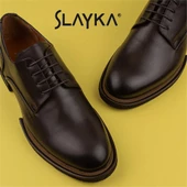 Slayka Kahverengi Elegant Beauty Erkek Bağcıklı Klasik Ayakkabı - 8