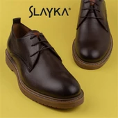 Slayka Kahverengi Rubber Erkek Hakiki Deri Klasik Ayakkabı thumbnail 8