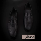 Fosco Siyah Bağcıksız Lazer Baskılı Erkek Klasik Ayakkabı - 6