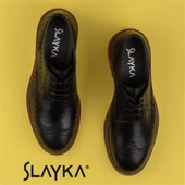 Slayka Siyah Dissimilar Erkek Hakiki Deri Klasik Ayakkabı - 6