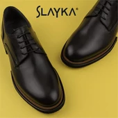 Slayka Siyah Elegant Beauty Erkek Bağcıklı Klasik Ayakkabı thumbnail 8