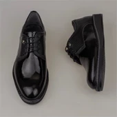 M2S Siyah Rugan Lazer İşlemeli Erkek Klasik Eva Ayakkabı thumbnail 7