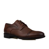 M2S Taba Lazer İşlemeli Hakiki Deri Erkek Klasik Ayakkabı thumbnail 1