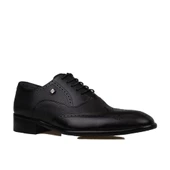 Fosco Siyah Lazer Kesim Neolit Erkek Klasik Ayakkabı thumbnail 2