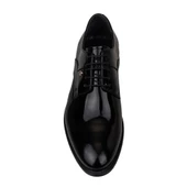 M2S Siyah Rugan Düz Bağcıklı Klasik Ayakkabı - 5