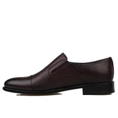 M2S Kahverengi Erkek Hakiki Deri Yuvarlak Burun Klasik Ayakkabı thumbnail 3