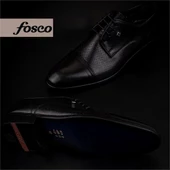 Fosco Siyah Hakiki Deri Bağcıklı Lazer Kesim Klasik Ayakkabı - 6