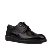 M2S Siyah Rugan Lazer İşlemeli Erkek Klasik Eva Ayakkabı thumbnail 2