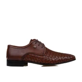 Fosco Taba Hakiki Deri Özel Üretim Örgülü Klasik Ayakkabı - 1