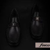 Fosco Siyah Rock Hakiki Deri Neolit Taban Klasik Ayakkabı - 5