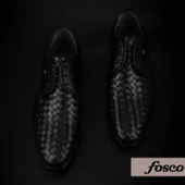 Fosco Siyah Hakiki Deri Özel Üretim Örgülü Klasik Ayakkabı thumbnail 6