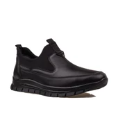 M2S Siyah Hakiki Deri Lastikli Mevsimlik Casual Ayakkabı thumbnail 2