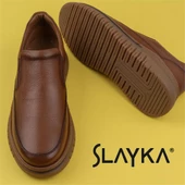Slayka Taba Stone Hakiki Deri Erkek Bağcıksız Casual Ayakkabı - 6