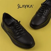 Slayka Siyah Lastikli Erkek Gündelik Ayakkabı - 6