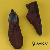 Slayka Kahverengi Fine Esnek Hakiki Nubuk Deri Hafif Ayakkabı - 6