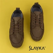 Slayka Haki Rollo Hakiki Nubuk Deri Bağcıklı Gündelik Ayakkabı - 5
