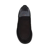 Slayka Siyah Hafif Hakiki Nubuk Deri Bağcıksız Casual Ayakkabı thumbnail 4