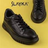 Slayka Siyah Charisma Leather Erkek Bağcıklı Casual Ayakkabı - 7