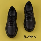 Slayka Siyah Lastikli Erkek Gündelik Ayakkabı - 5
